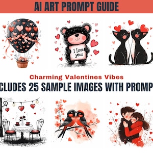 Valentine Midjourney Prompts, AI Art Image Watercolor, Midjourney Prompts, AI Art Prompts, Midjourney Prompt Helper, Clipart Prompts Guide