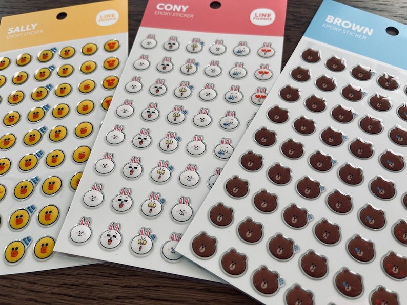 LINE-FRIENDS Epoxy Stickers - Etsy