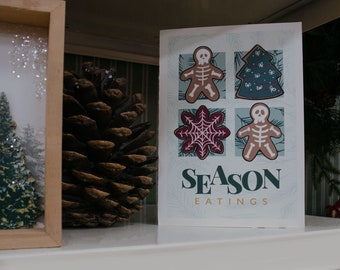 Season Eatings, spooky christmas card, gothic christmas card, merry creepmas card, spooky creepmas cards, monster christmas card