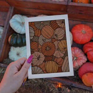 Kürbisdruck, Herbstkunst, Halloweenkunst, Kürbiskunst