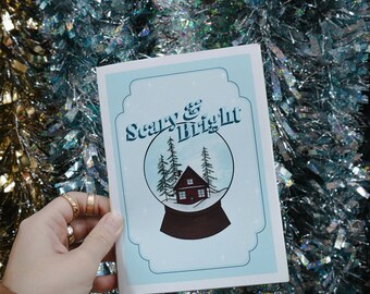 Snowglobe Card, spooky christmas card, gothic christmas card, merry creepmas card, spooky creepmas cards, monster christmas card