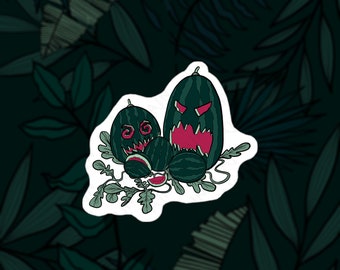 Watermelon jackolantern sticker, spooky watermelon, spooky summer sticker, gothic summer, summerween, spooky summer, spooky summer art