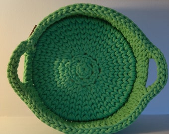 Lime cotton string basket