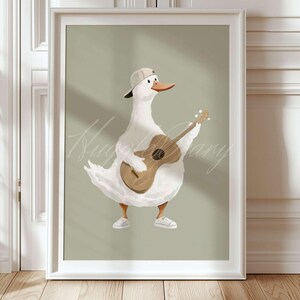 Juego de 10 impresiones de patos para pared, diseño de ganso pastel, póster para sala de juegos, decoración para habitación de bebé, tamaño A4