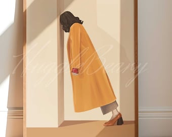 Pushing My Limits Funny Female Wall Art Room Decor Work Home Office Print Motivation Gift Cool Poster Woman Coat Illustration Job Life Chaos