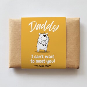 Lindo juego de tarjetas de regalo para futuro papá, cumpleaños de nuevo papá, día del padre, regalo personalizado, mensaje de Bump Bean Baby Love You Animals, hecho a mano