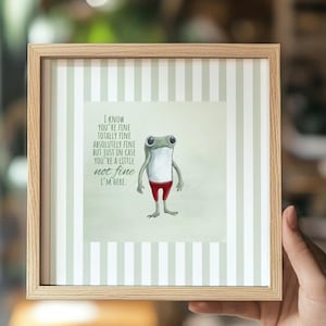 Jolie grenouille d'encouragement, cadeau à faire soi-même fait main, carte de rétablissement, combattant Vous avez ce deuil, panier de soins de récupération, impression de figurine de crapaud