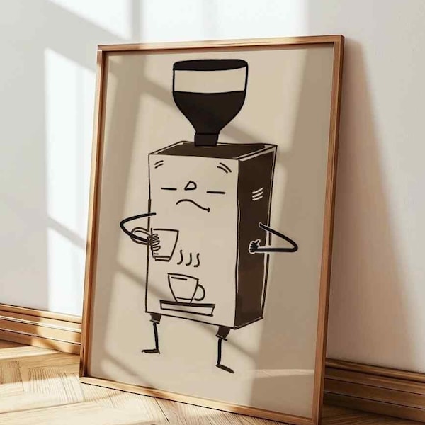 Macchina per il caffè stanca che beve espresso: divertente amante del caffè Stampa regalo Cafe Kitchen Corner Sign Arredamento per ufficio Cappuccino Latte Break Beans Mug