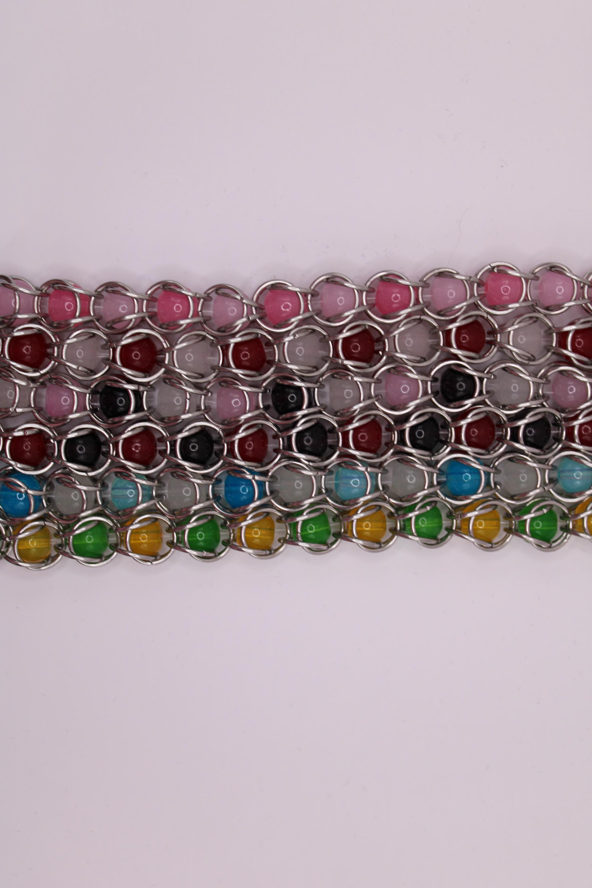 Captive Glass Crystal Bead Chainmail Bracelet - Etsy