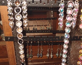 Captive "Pearl" Bead Chainmail Bracelet and Earring Set