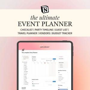 Event Planner Notion Template Party Planning Birthday Organiser Digital Event Itinerary Party Scheduler Guest List Baby Shower Planner Bride