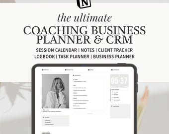 Coaching Business Planner Notion Template CRM Client Management Life Coach Client Onboarding Course Creator Client Tracker Invoice Template