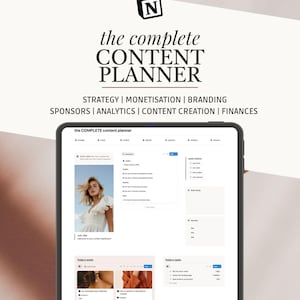 Complete Notion Content Planner Social Media Manager Analytics Viral Hooks Content Creator Monetization Planner Influencer Brand Strategy