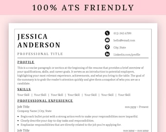 ATS Friendly Resume Template | Professional CV Design (Word & Google Docs)