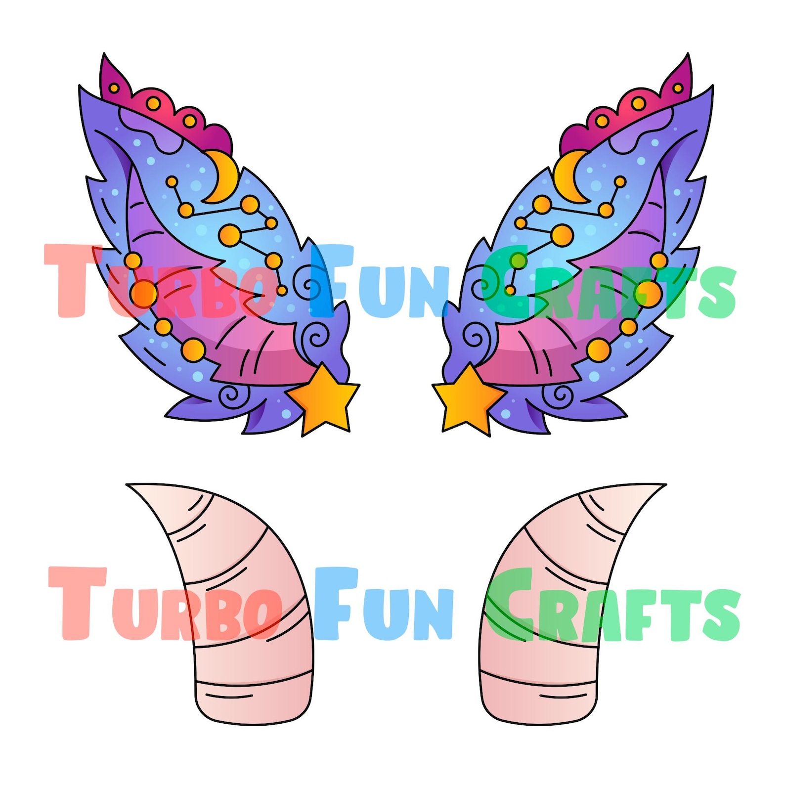 Cosmic Paper Dragon Puppet Template - Printable PDF - Galaxy Dragon - Etsy