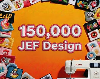 Lot de motifs de broderie JEF pour Janome, plus de 150 000 fichiers | Téléchargement instantané