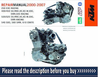 Manuel d'entretien du moteur KTM 2000-2007 | 250 400 450 525 540 610 | Exc Sx Mxc Smr