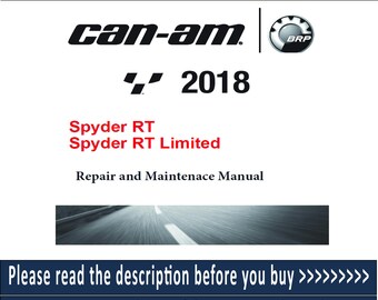 Can-Am Spyder RT Limited et manuel d'entretien RT 2018 PDF | Téléchargement numérique instantané