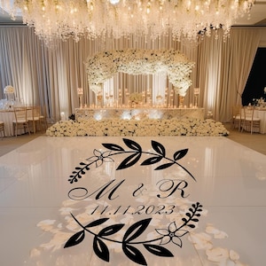 Wedding Dance Floor Decal - Personalized Wedding Monogram for Dance Floor or Reception - Rustic Style Decor Vintage Wedding Decorations