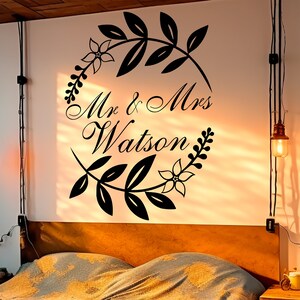 Mr and Mrs Wedding Floor Decal - Personalized Home Decal, Decal for Dance Floor or Reception - Rustic Style Wedding Decorations
