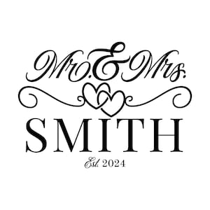 Personalized Mr & Mrs Wedding Monogram Decal - Dance Floor Decor