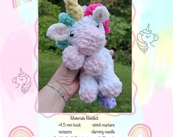 PDF Pattern - MINI Unicorn Snuggly Lovey