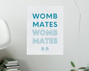 TWIN Boy | Twin Nursery Art | Twin Wall Art | Womb Mates