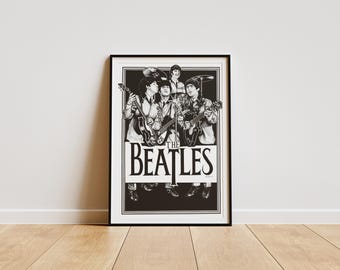 The Beatles Poster , The Beatles Poster Print , The Beatles Room Decor , Minimalist Album Poster , Artist Poster , Music Gift , The Beatles