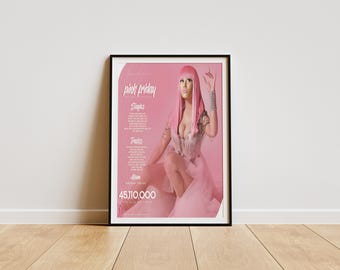 Nicki Minaj-affisch, Nicki Minaj-affischtryck, Nicki Minaj-albumaffisch, minimalistisk albumaffisch, konstnärsaffisch, musikgåva, Nicki Minaj