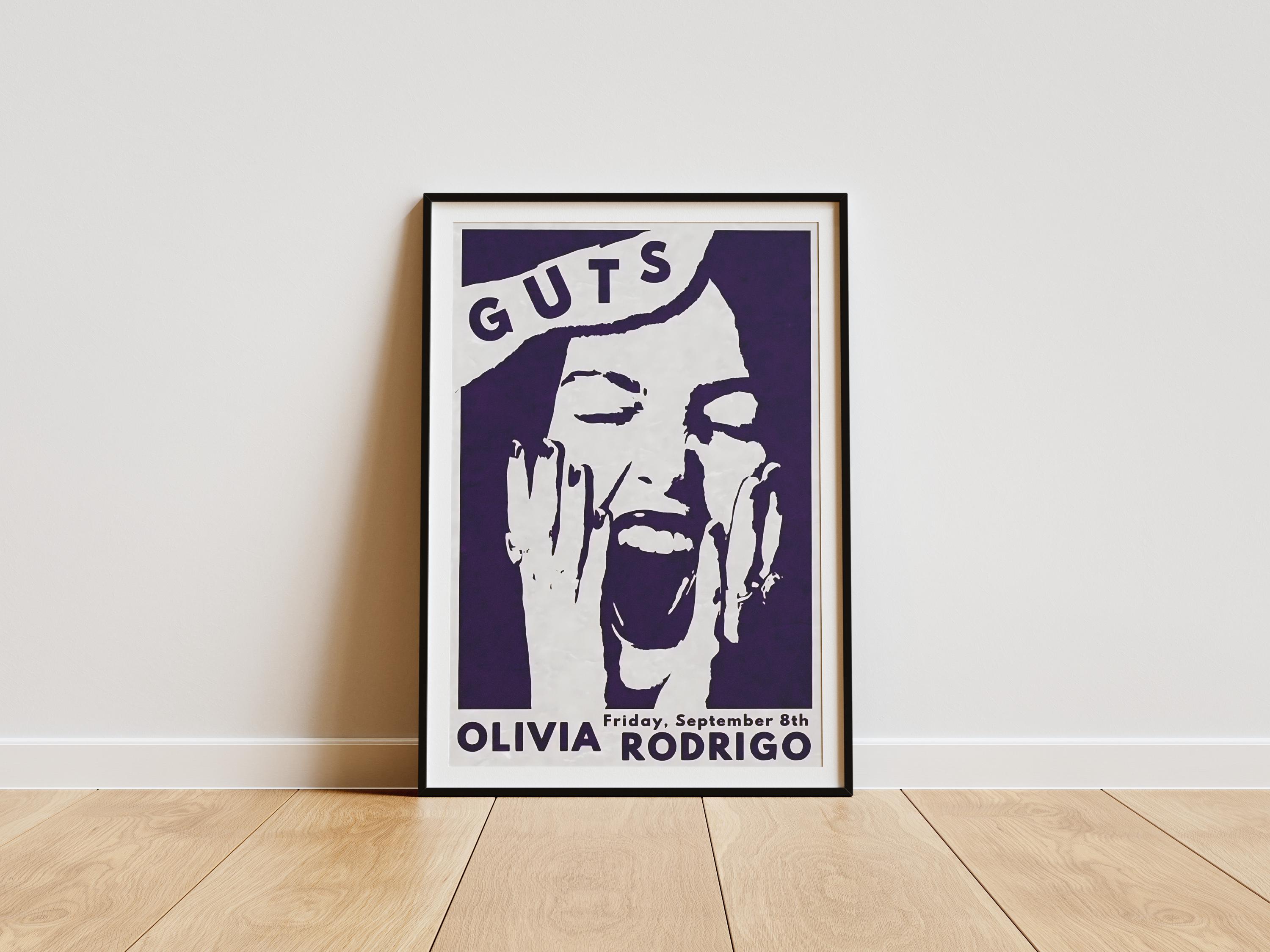 GUTS Album Poster, Olivia Rodrigo Guts Album Poster, Olivia Rodrigo Room Decor, Preppy Album Poster, Minimalist Album Poster, Artist Poster