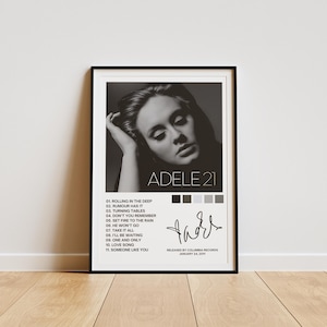Adele Poster, Adele Album Poster, Adele Room Decor,  Minimalist Album Poster, Artist Poster , Adele