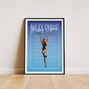 Miley Cyrus Poster , Miley Cyrus Poster Print , Miley Cyrus Album Poster, Minimalist Album Poster , Artist Poster , Music Gift , Miley Cyrus