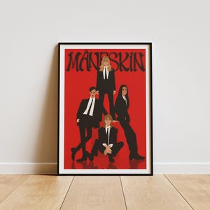 Póster del álbum Maneskin, póster del álbum Maneskin Rush, decoración de la habitación Maneskin, póster del álbum preppy, póster del álbum minimalista, póster del artista