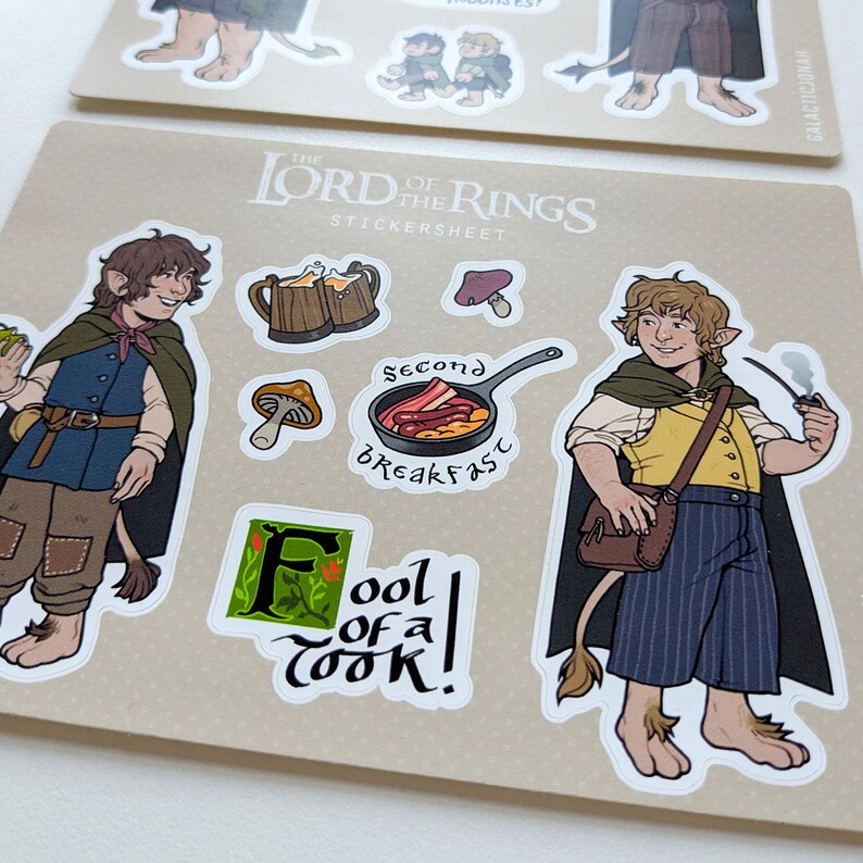 Frodo Sticker A6 Lotr Hobbit Sticker Sheets - Frodo + Sam / Merry + Pippin - Etsy