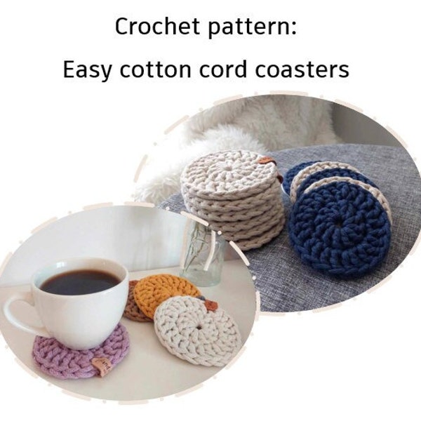 CROCHET PATTERN: Easy Coaster | Super easy beginner friendly | Instant Download PDF  | Tutorial and Video | Handmade home decor |