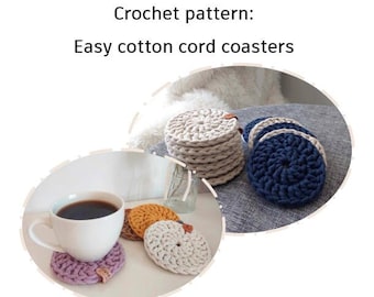 CROCHET PATTERN: Easy Coaster | Super easy beginner friendly | Instant Download PDF  | Tutorial and Video | Handmade home decor |