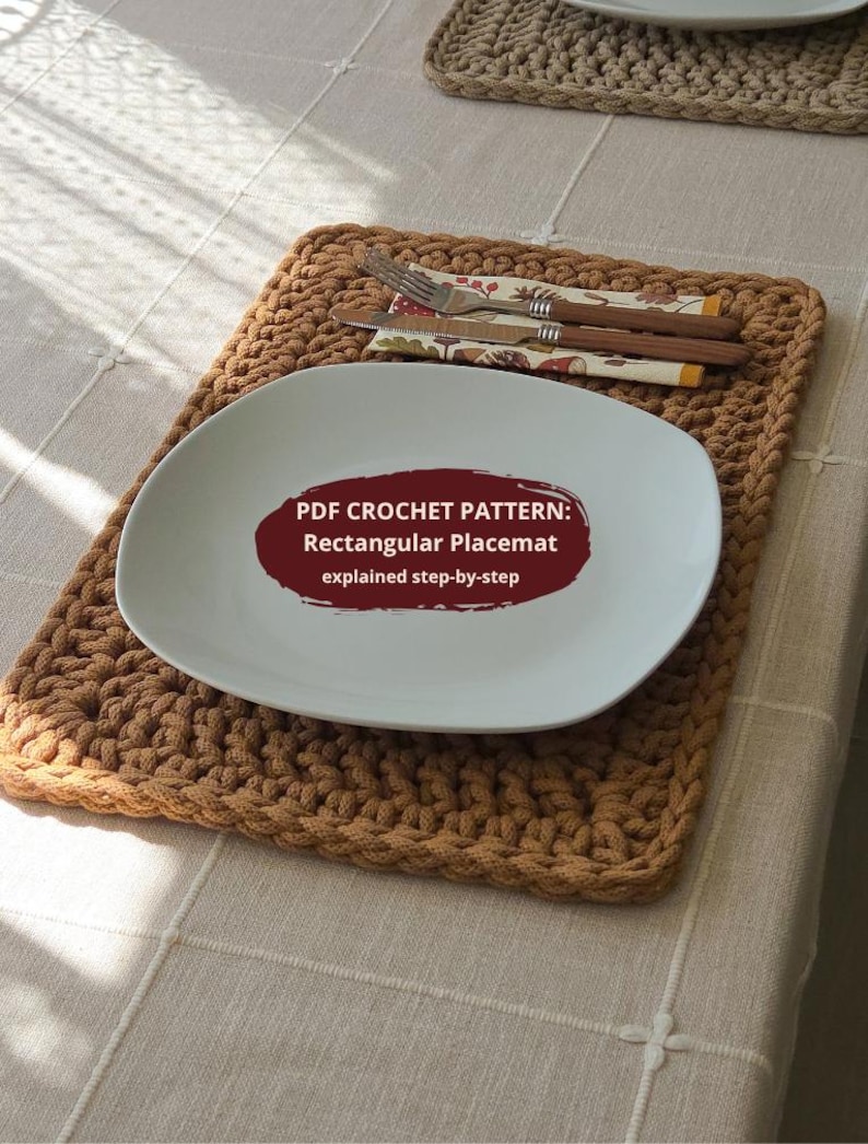 Crochet Rectangular Placemat Pattern | Beginner Friendly | PDF + Video ...