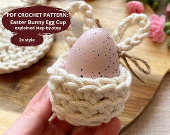 Crochet Easter Bunny Egg Cozy Pattern: 2-in-1 Design (PDF Download) [Video]
