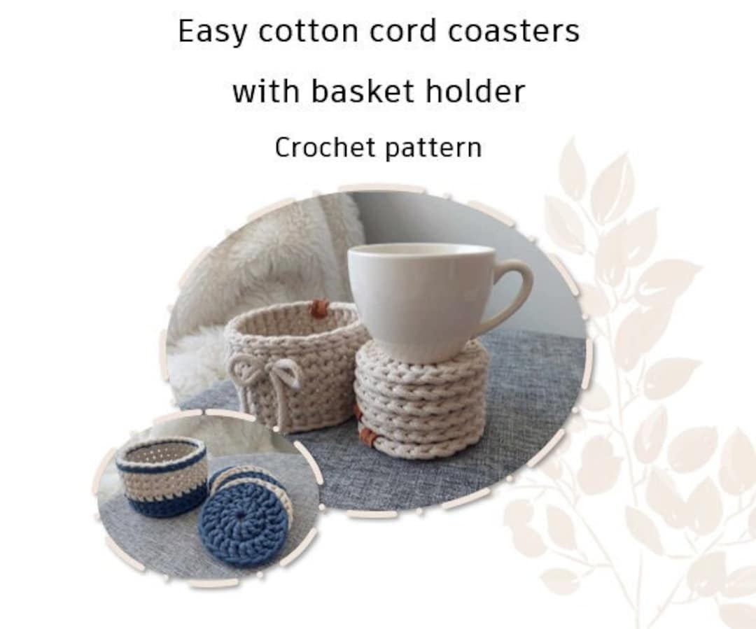 Crochet PATTERN: Easy Coaster and Holder | Instant Download PDF | Video ...