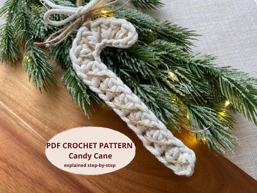 CROCHET PATTERN: Candy Cane Christmas Ornament | Instant Download PDF ...