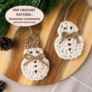 CROCHET Snowman Pattern | Christmas ornament | PDF Download | Tutorial and Video | Beginner Friendly | Easy Christmas Decor