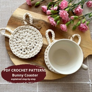 Crochet Easter Bunny Coaster Pattern: Easy Tutorial (PDF Download)