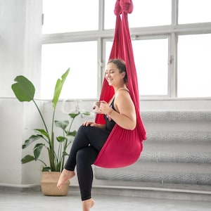 Hamaca de yoga aérea: tela suave, columpio invertido, lista para colgar