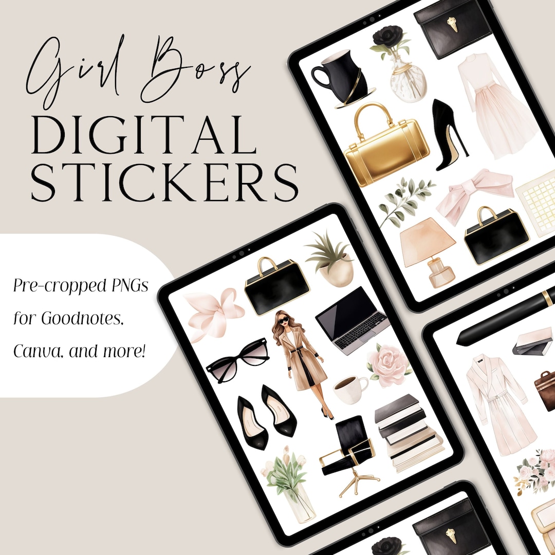 Girl Boss Digital Sticker Book Goodnotes Stickers iPad Stickers for ...