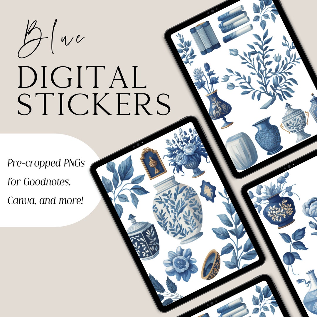 Blue Digital Sticker Book Goodnotes Stickers iPad Stickers for iPad ...