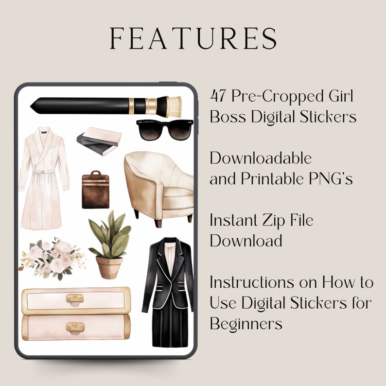 Girl Boss Digital Sticker Book Goodnotes Stickers iPad Stickers for ...