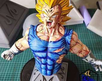 魔人ベジータ胸像 - ドラゴンボールZ | 手描きフィギュア | 3Dプリント
