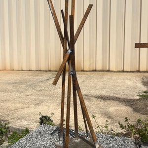 Rustic Abstract Steel Outdoor Sculpture - Etsy