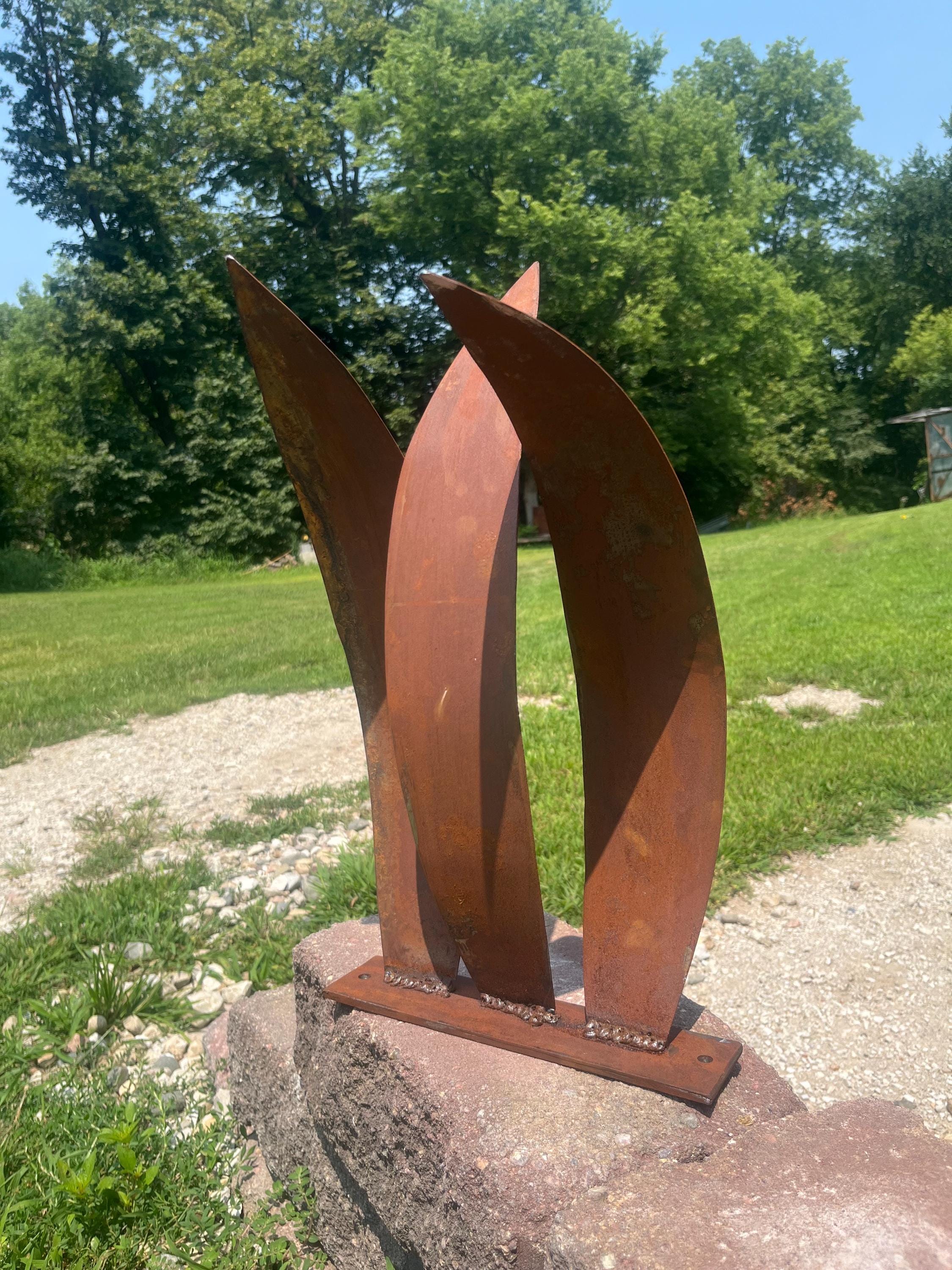 Organic Form Rustic Abstract Metal Art Sculpture - Etsy