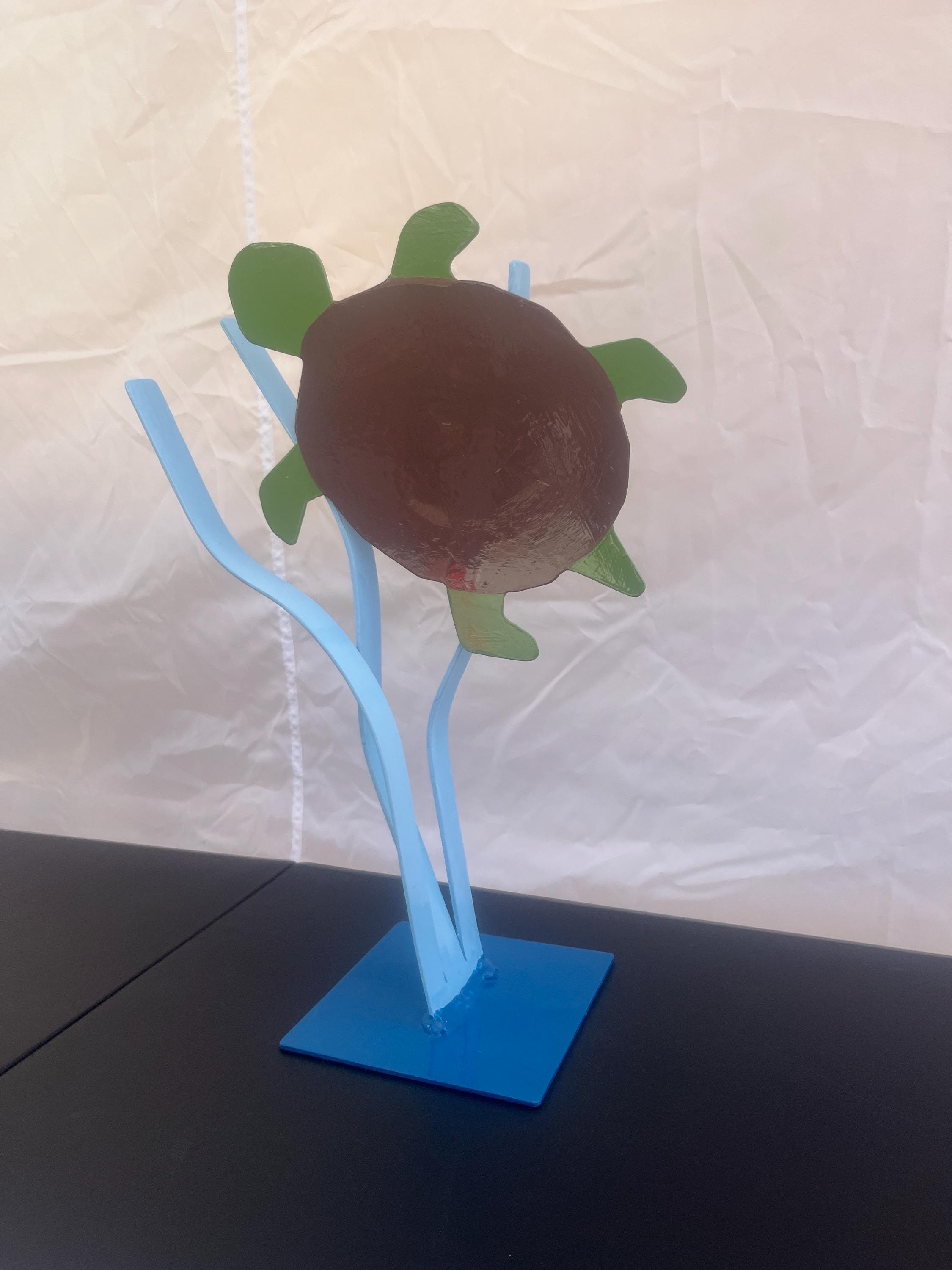 Tabletop Turtle Sea Turtle Painted Steel Tabletop Sculpture - Etsy